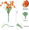 16 Bundles Artificial Fall Mums Flowers Outdoor – UV Resistant Faux Orange Autumn Flowers for Porch, Patio, Garden, Yard, Thanksgiving, Halloween & Farmhouse Home Decor